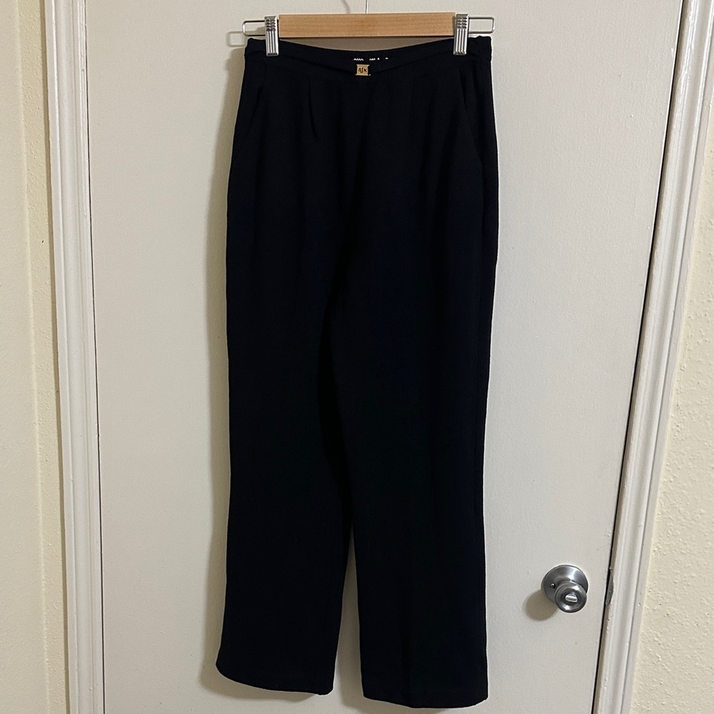 VTG St. John Knit‎ Black Belted Trousers size 2